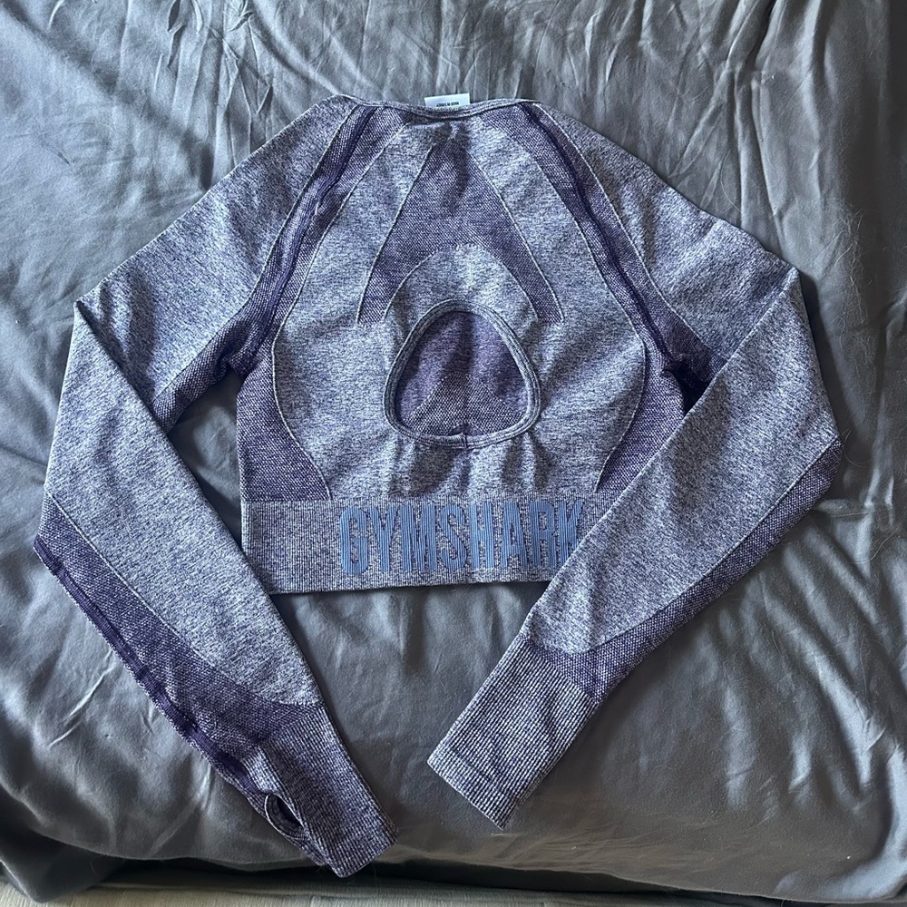 Gymshark Women's Gray Long Sleeve Crop Top